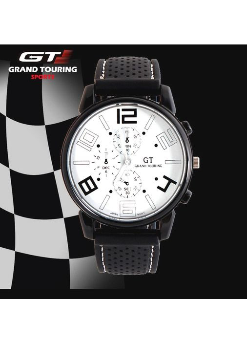 Мужские спортивные часы силиконовые кварцевые с белым циферблатом для активного отдыха и фитнеса ProDobro (363258861)