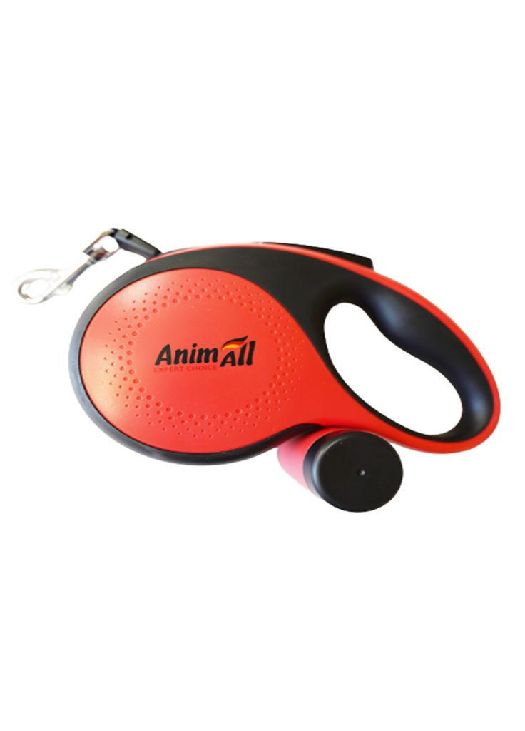 Поводокрулетка с диспенсером S для собак весом до 15 кг, 3м, красно-черная, RETRACTABLE Энимал AnimAll (278309825)