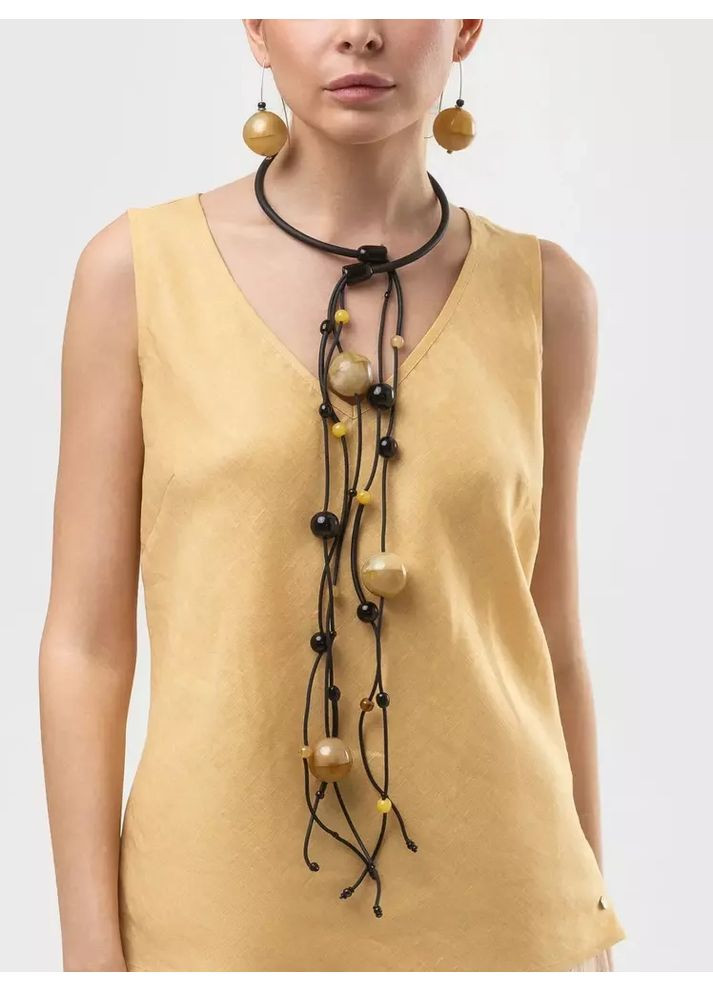 Жіноча підвіска з рогу та ювелірної смоли MKIN15002-HN521 Indira (369668867)