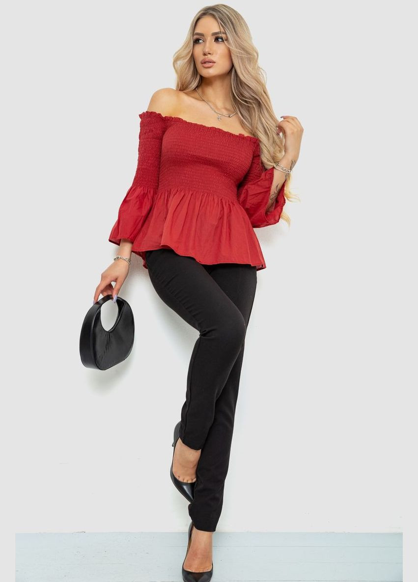 Терракотовая блуза однотонная Ager 244R254-1