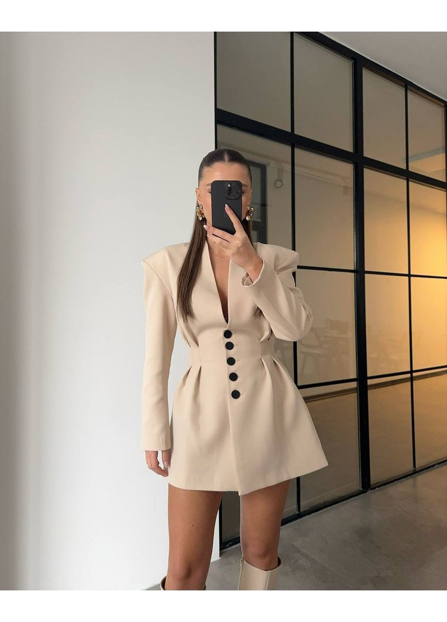Бежева сукня-жакет костюмка сукня-жакет No Brand