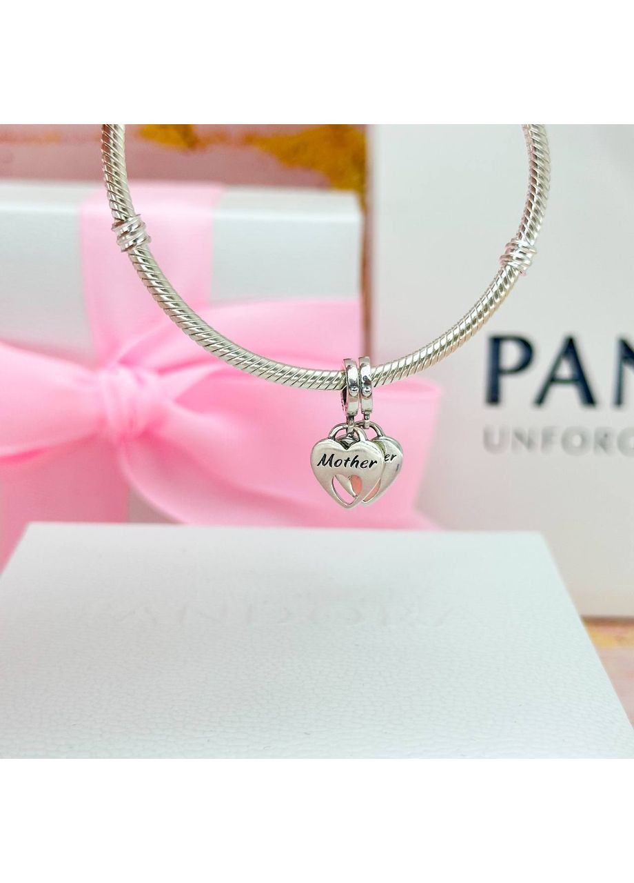 Срібний шарм Пандора "Два серця" (мати та донька) 799187 Kabluchka (355347251)