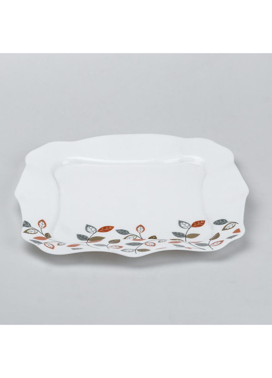 Столовый сервиз 26 квадратных керамических тарелок с цветами. TS Kitchen (365729038)