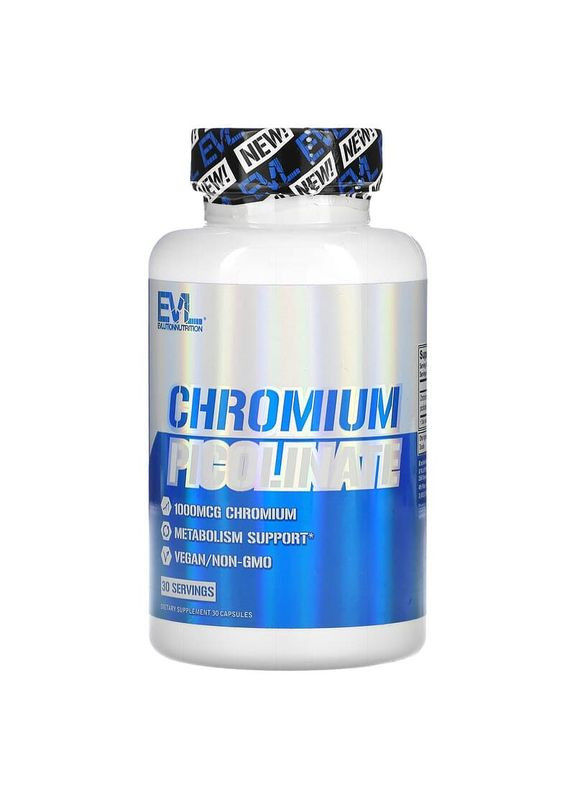 Хром Chromium Picolinate 1,000 mcg 30 Capsules EVLution Nutrition (291848538)