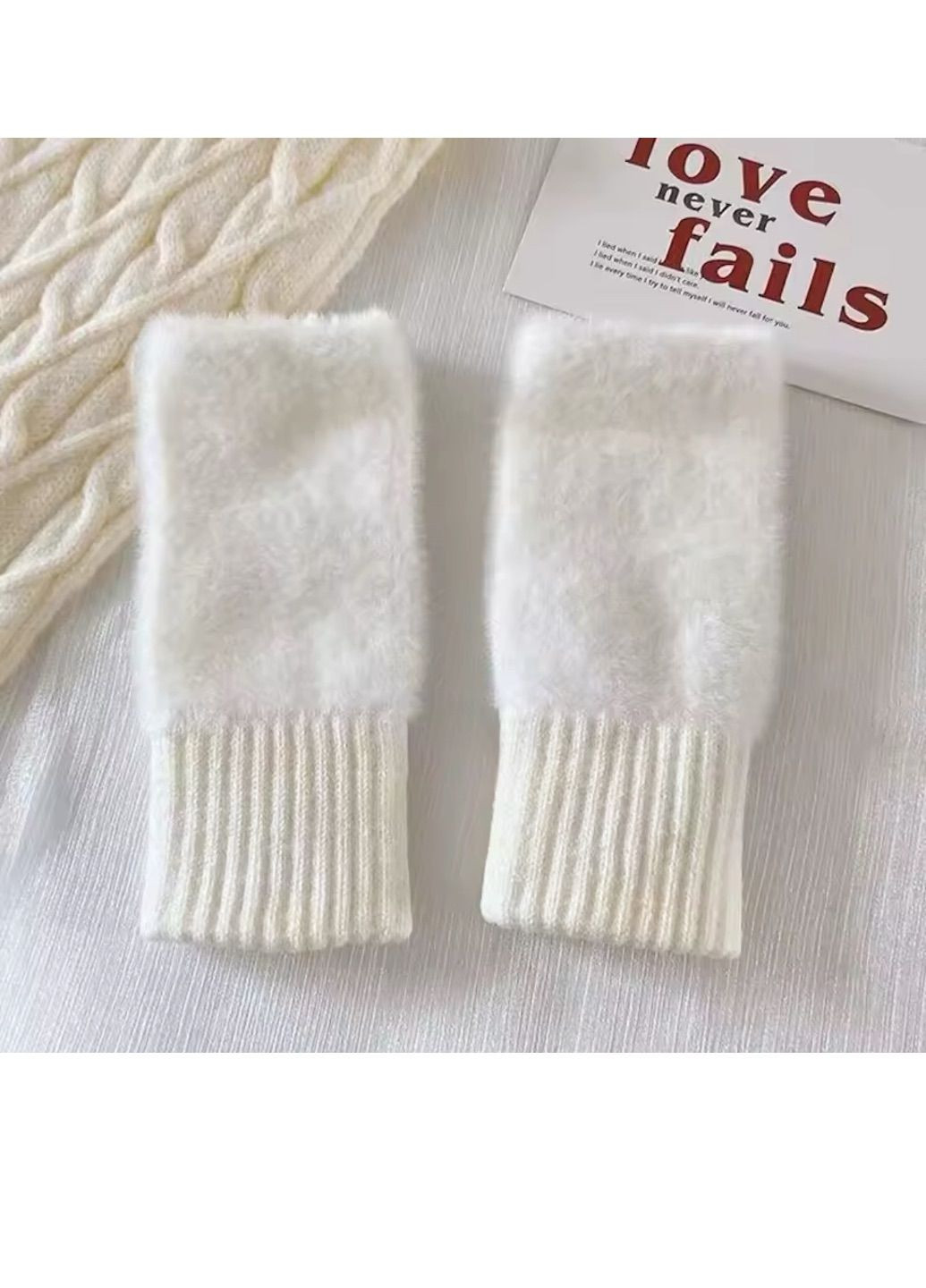 Перчатки Митенки без пальцев меховые "Плюшевые" No Brand Мітенки (302976817)