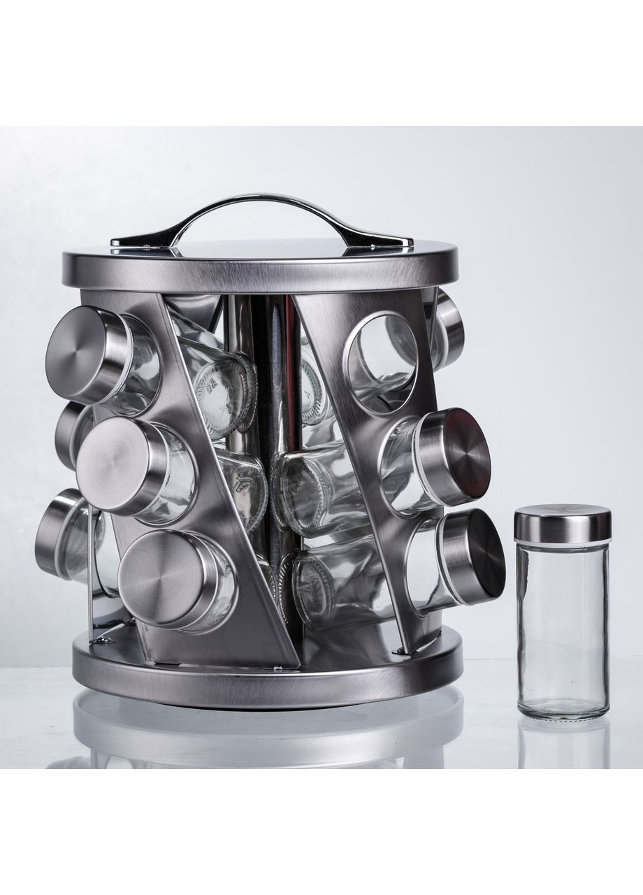 Карусель для спецій 12 баночок по 100 мл, хром HP-1368 Yiwu (369472832)