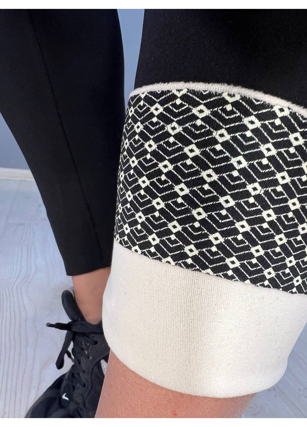 Черные лосины женские 88-2 корсет на молнии дайвинг формующие утепленные на меху черные Kenalin