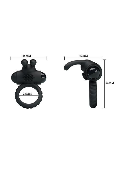 Эрекционное виброкольцо, черное, силикон Pretty Love (347314080)