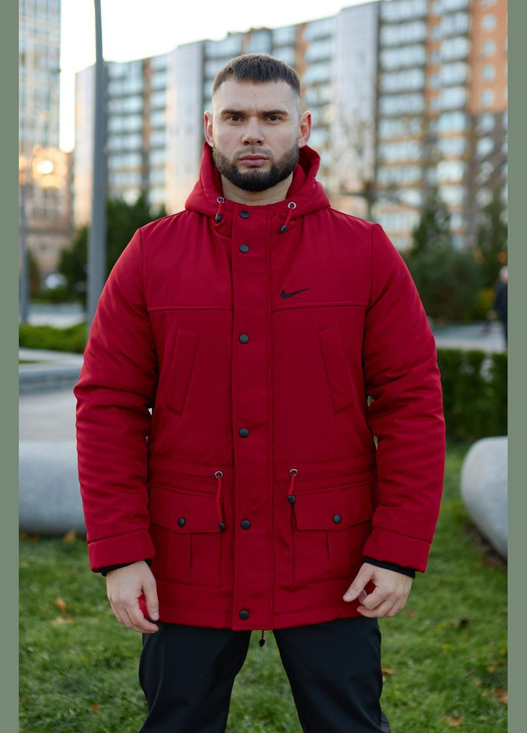 Червона зимня куртка парка зимова +5...-30°c технологія "подвійного утеплювача" No Brand
