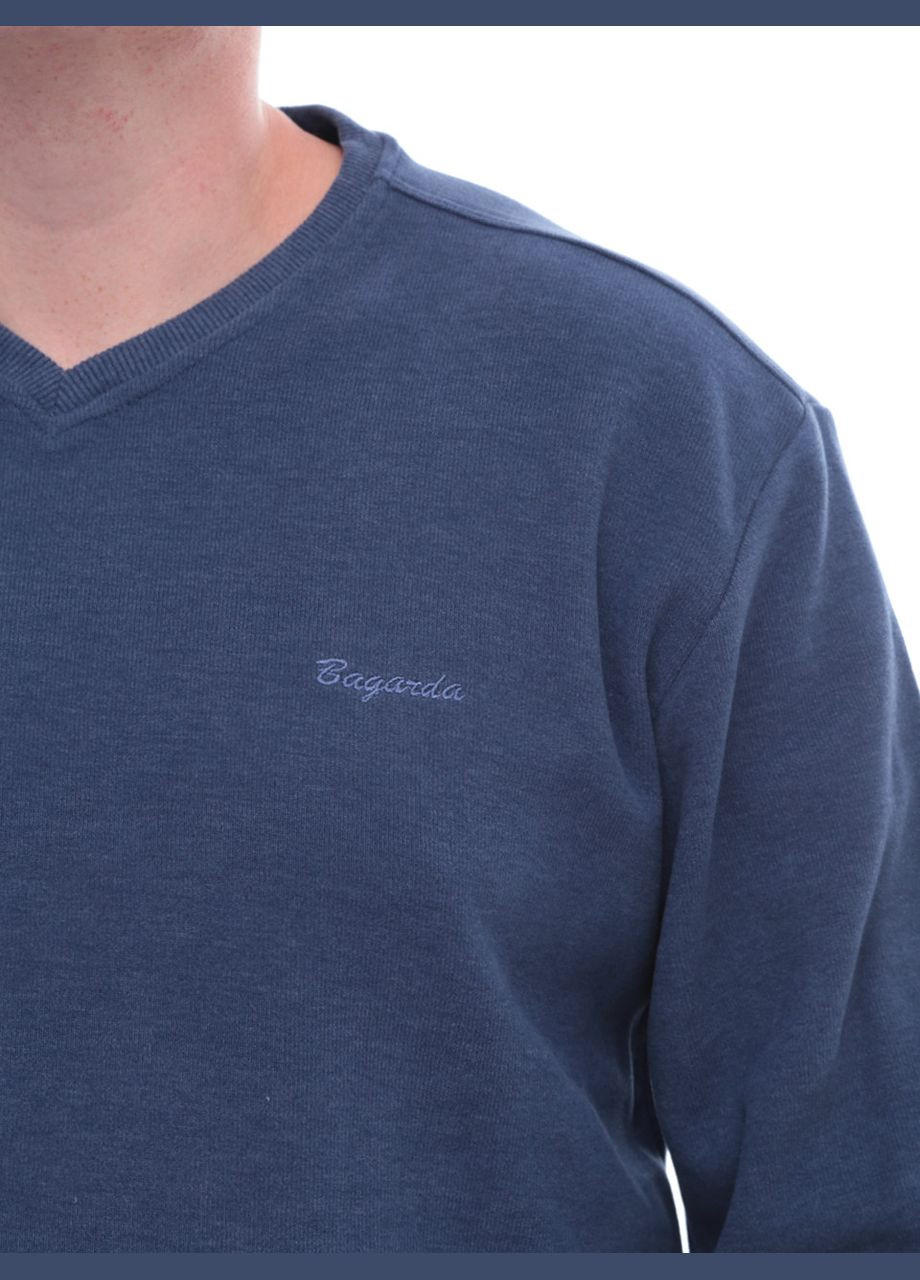 Синій демісезонний джемпер чоловічий синій комір мис великий розмір джемпер Bagarda Пряма