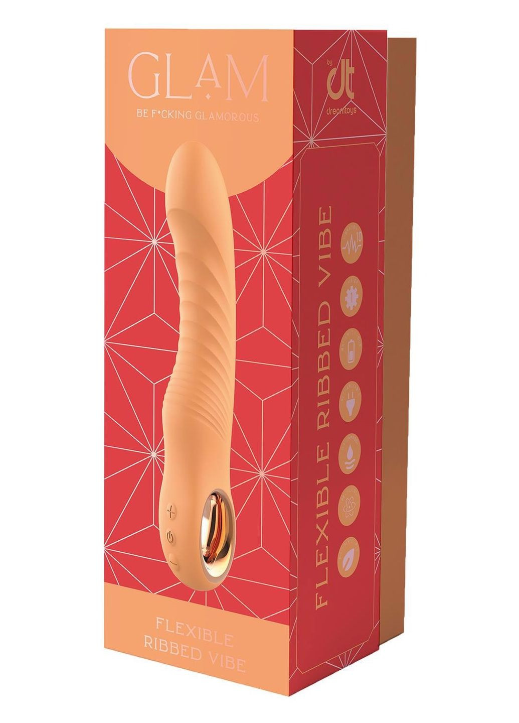 Вібратор ребристий Dream Toys Glam Flexible Ribbed Vibe, помаранчевий Dreamtoys (299006799)