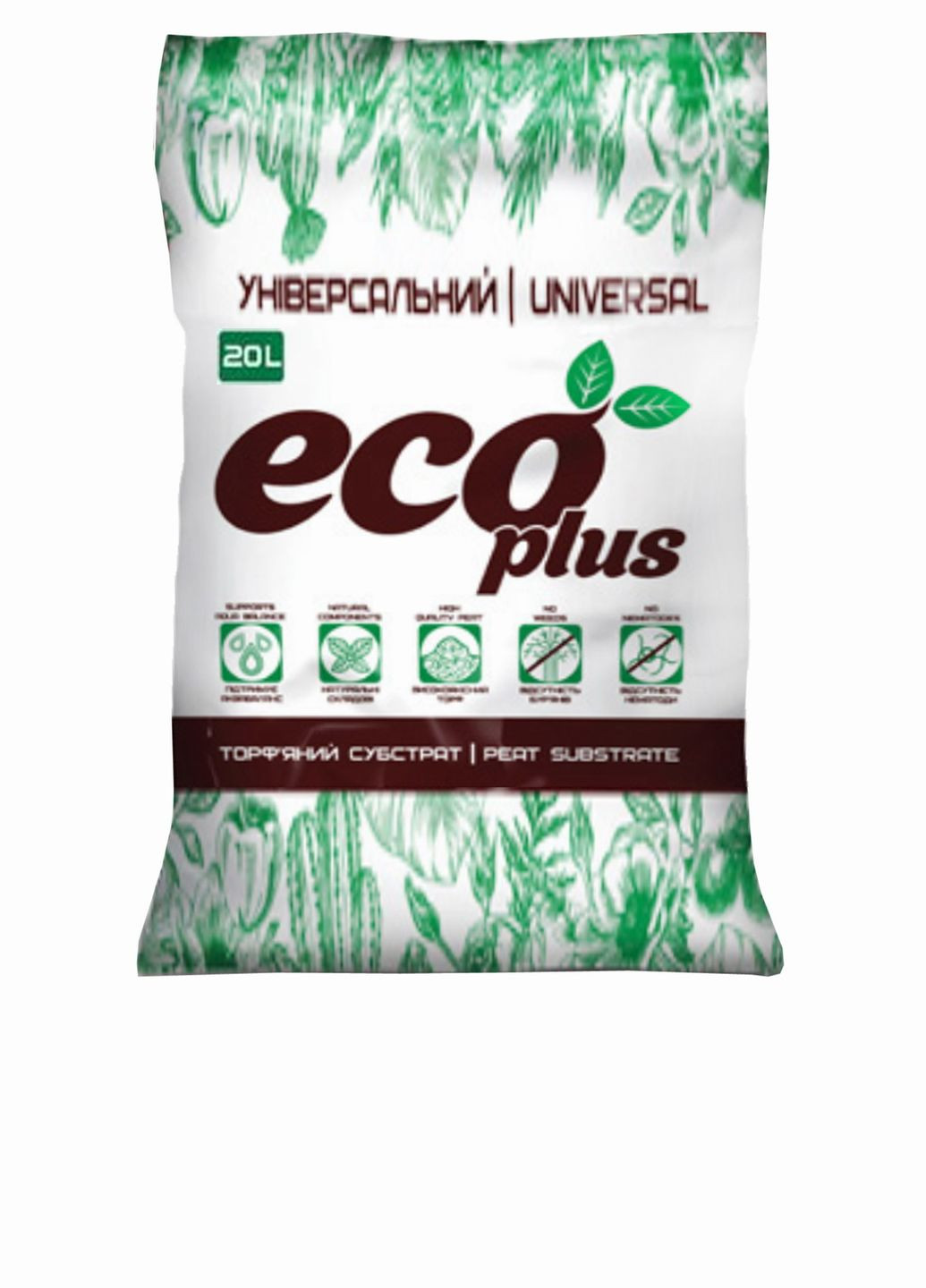 Грунт універсальний 20л ECO PLUS No Brand (328262496)