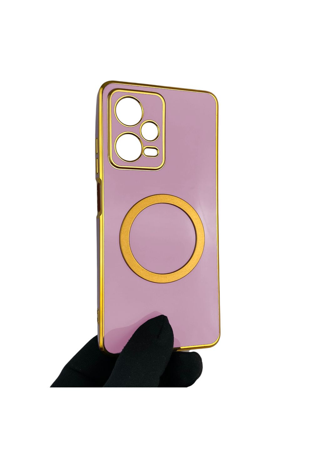 Чехол для Redmi Note 12 Pro 5G с кольцом MagSafe с золотой окантовкой редми нот 12 про черничный gs1 Xiaomi (366230547)