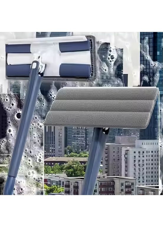 Швабра з віджимом плоска поворотна на 360° з мікрофіброю для горизонтальних та вертикальних поверхонь (Y194) No Brand (360867152)