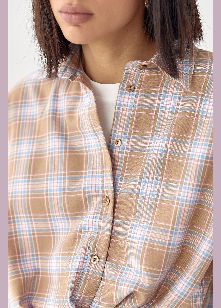 Кофейная кэжуал рубашка Lurex