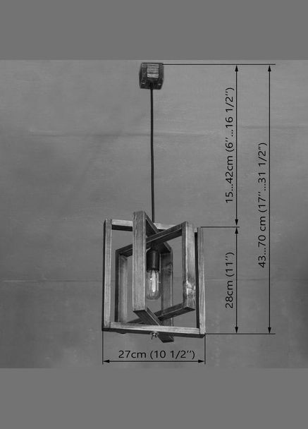 Підвісний світильник з дерева Баоро венге (ЛЮС-002512) No Brand (328077144)