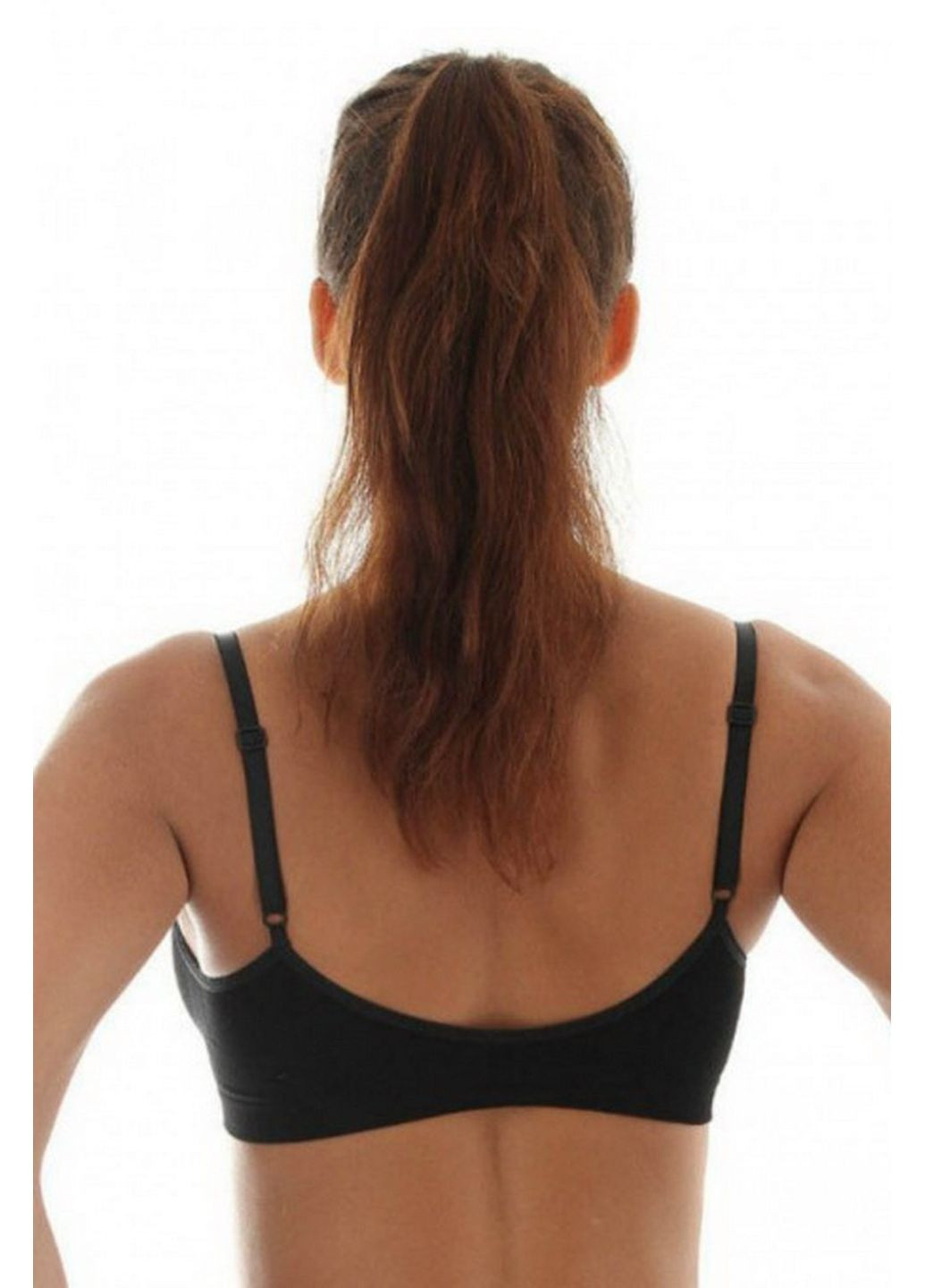 Чорний бюстгальтер бавовняний безшовний seamless bra br00012a Brubeck бавовна