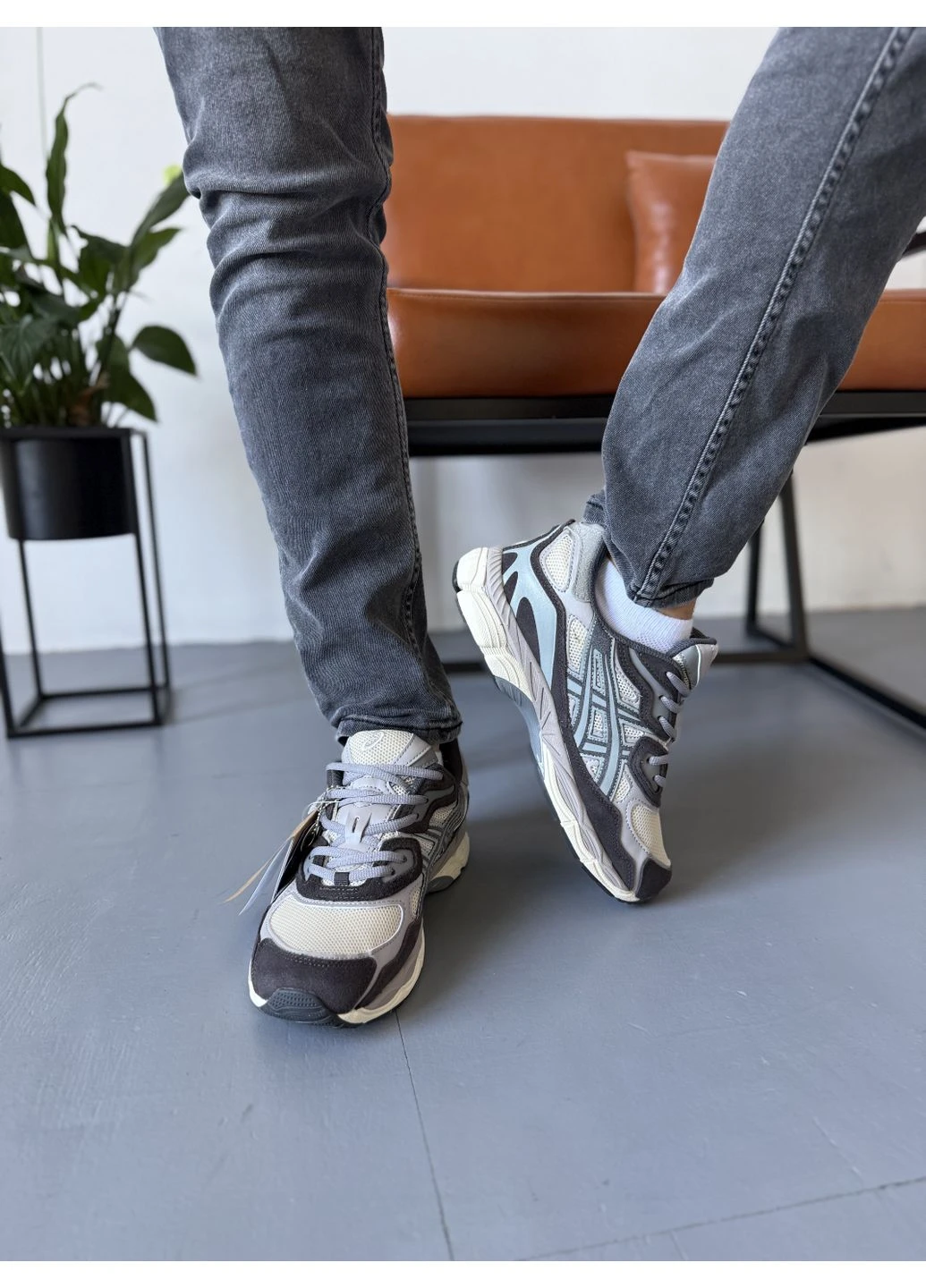 Бежеві літні кросівки asics gel-nyc beige brown асікс гель нюк No Brand