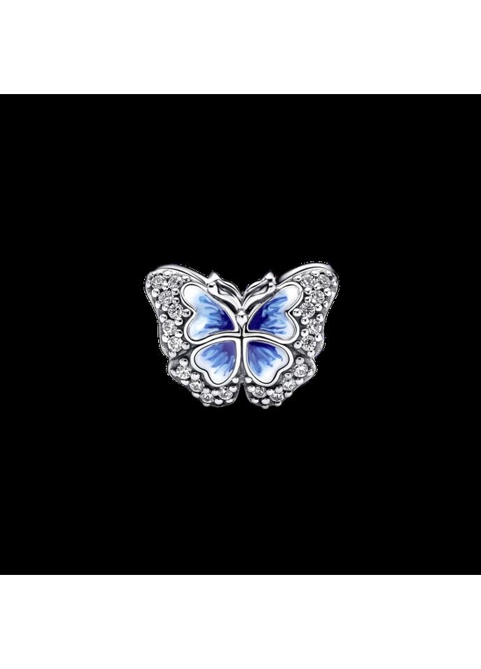 Серебряный шарм Пандора Блестящая голубая бабочка 790761C01 Kabluchka (355346129)