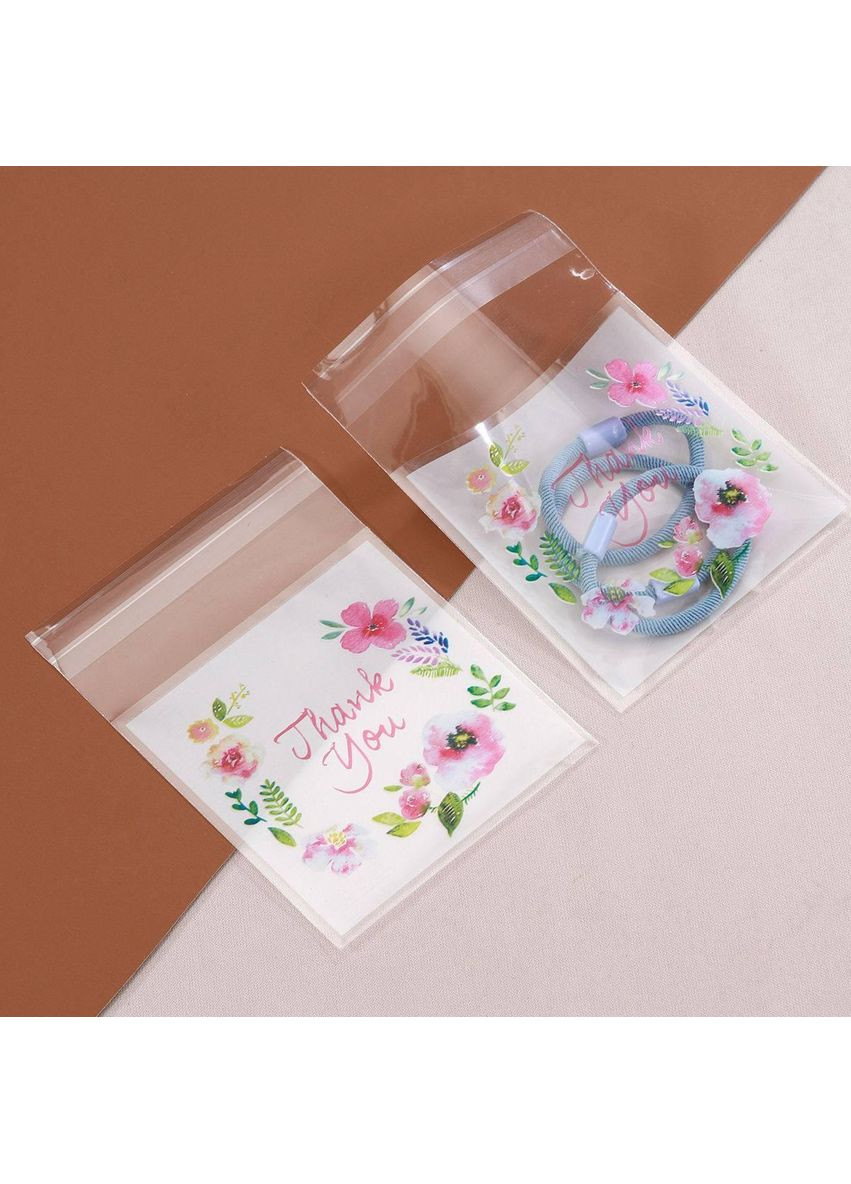 Подарункові пакетики з написом Thank You 7×7 см, 100 шт пакування для прикрас, солодощів і сувенірів No Brand (367165361)