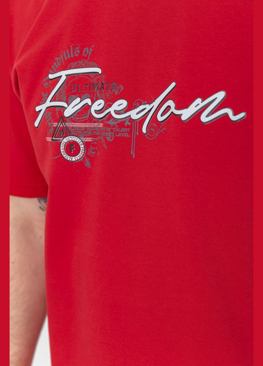 Красная футболка мужская батал 208r019 с длинным рукавом Ager