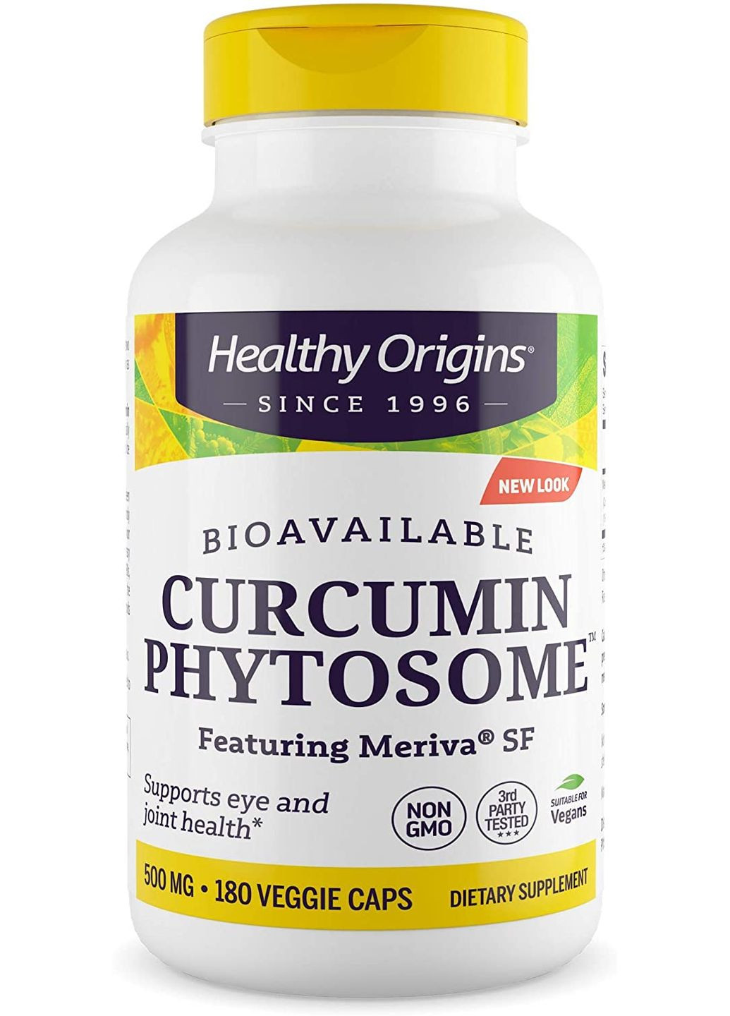 Куркумин, Curcumin Phytosome,, фитосомы куркумина с участием Meriva SF, 500 мг, 180 вегетарианских капсул Healthy Origins (362372974)