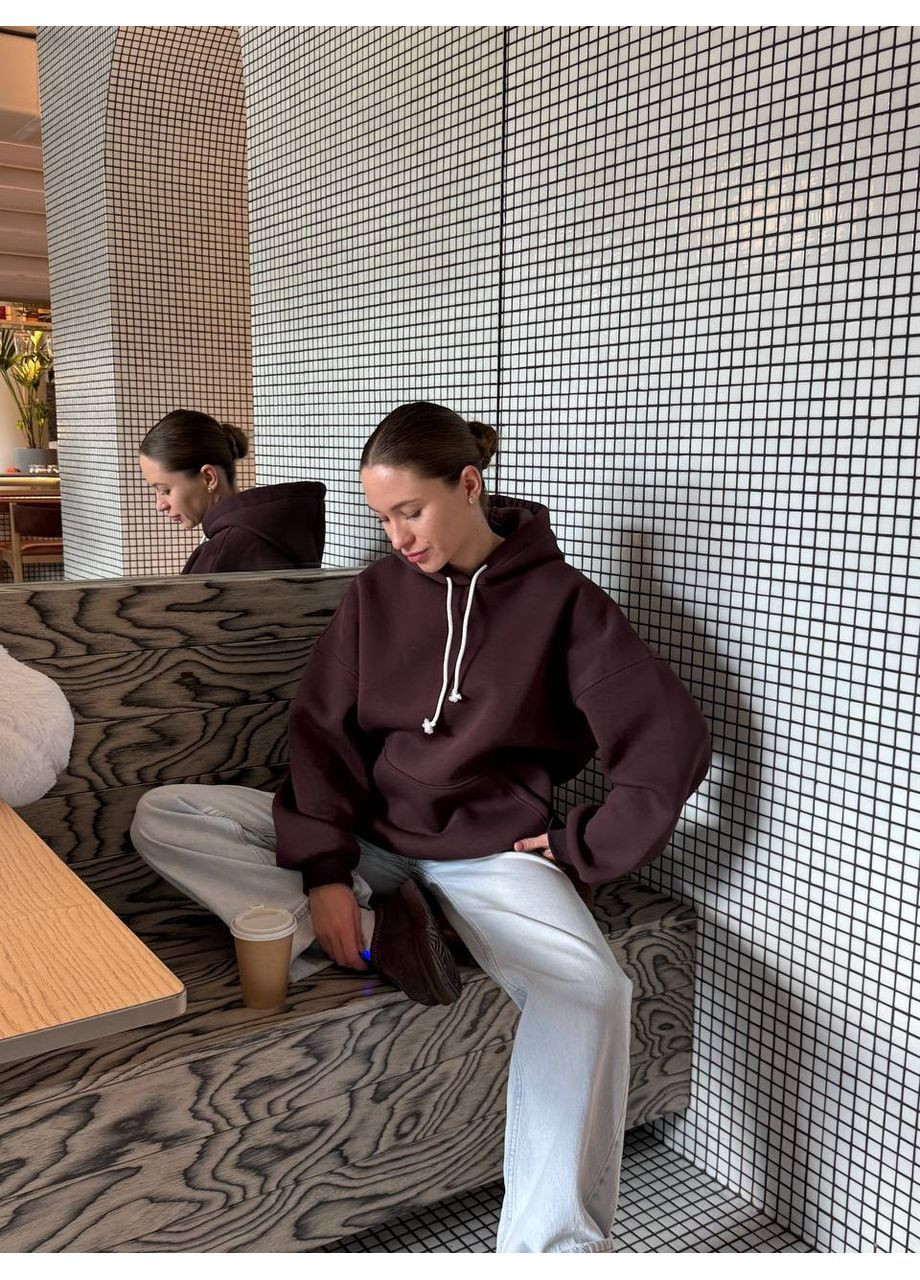 Теплое худое оверсайз с принтом на флисе MonCher (364864195)