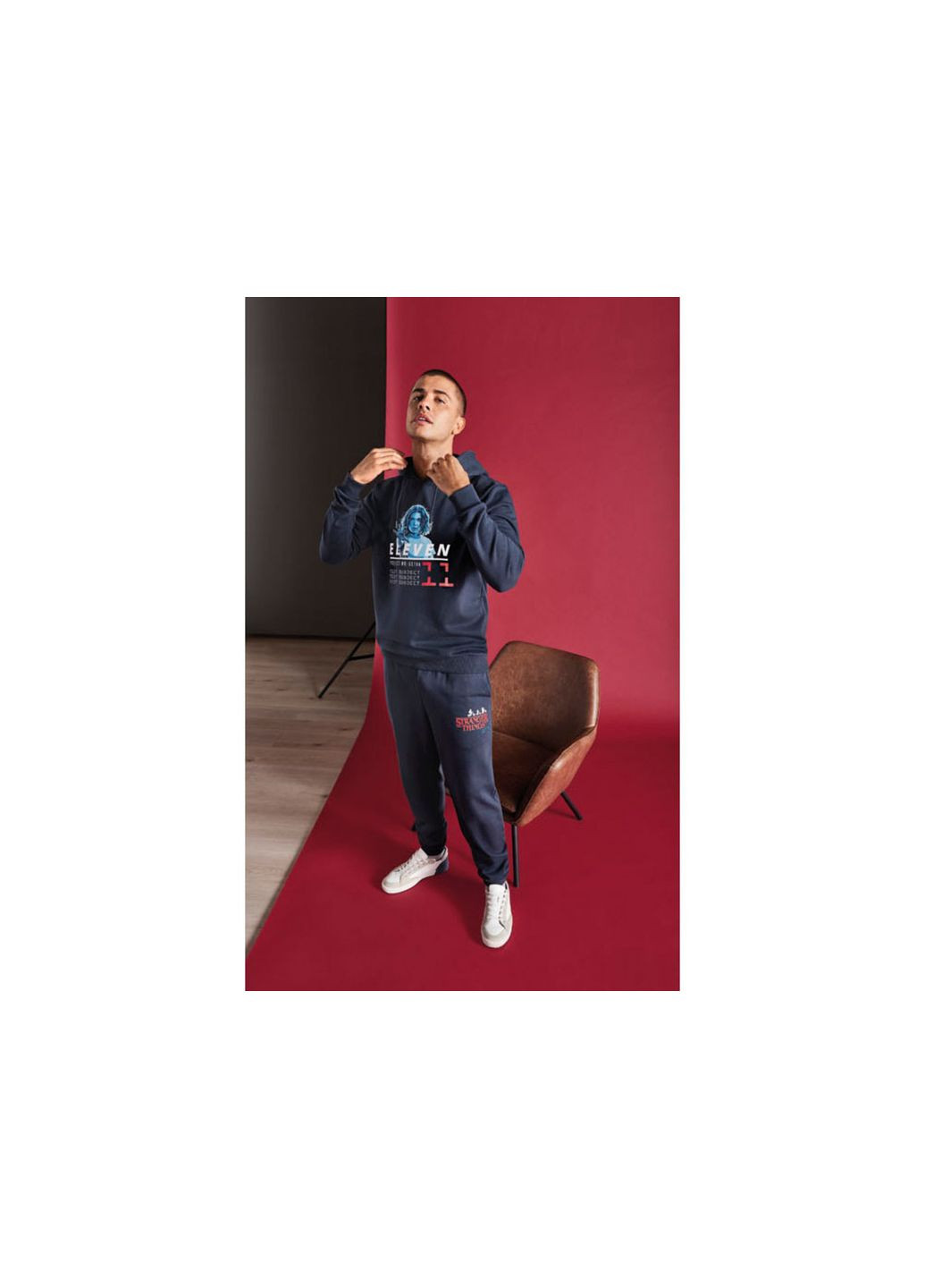 Худі з начосом для чоловіка Netflix Stranger Things 430425 темно-синій Lidl (315321289)