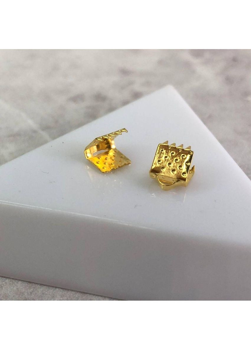 Зажим для лент и шнура 6 мм, уп 10 шт – золото Plus-plus (354798212)