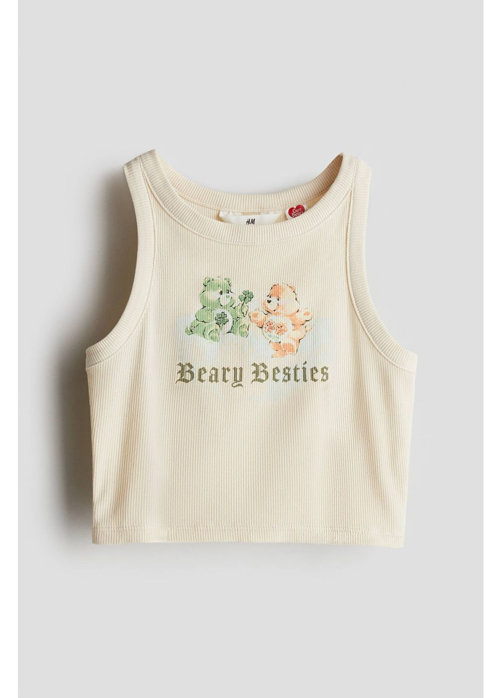 топ из хлопкового трикотажа в рубчик для девочки бежевый 170см(14+р) H&M (366644852)