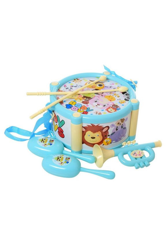 Детские Музыкальные инструменты 890-18(Turquoise) барабан, дудка, маракасы BMW (306436564)