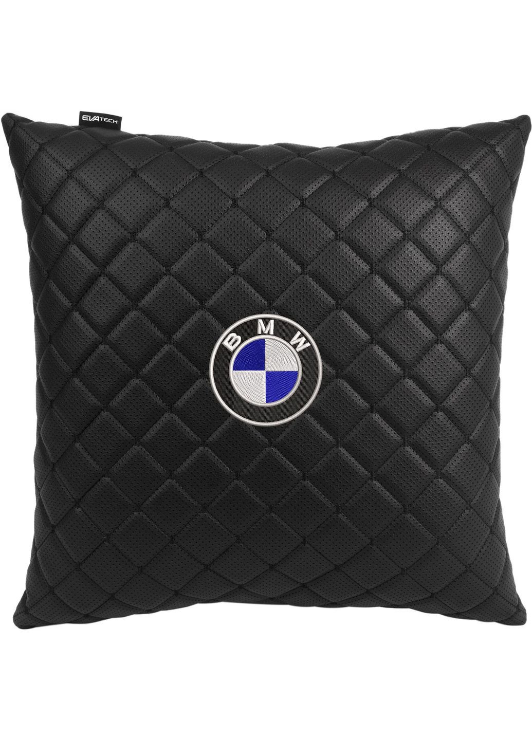 Подушка Подушка в авто ECO 40x40 см BMW чорна з чорною ниткою SPBCSBBV005 (SPBCSBBV005) Evatech (362719321)