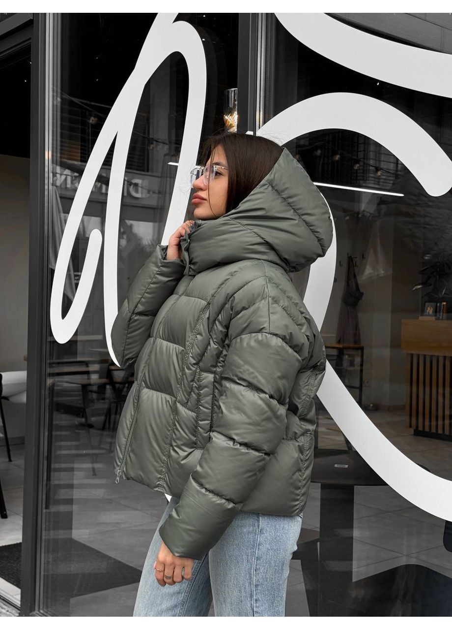Оливкова зимня жіноча зимова куртка SK