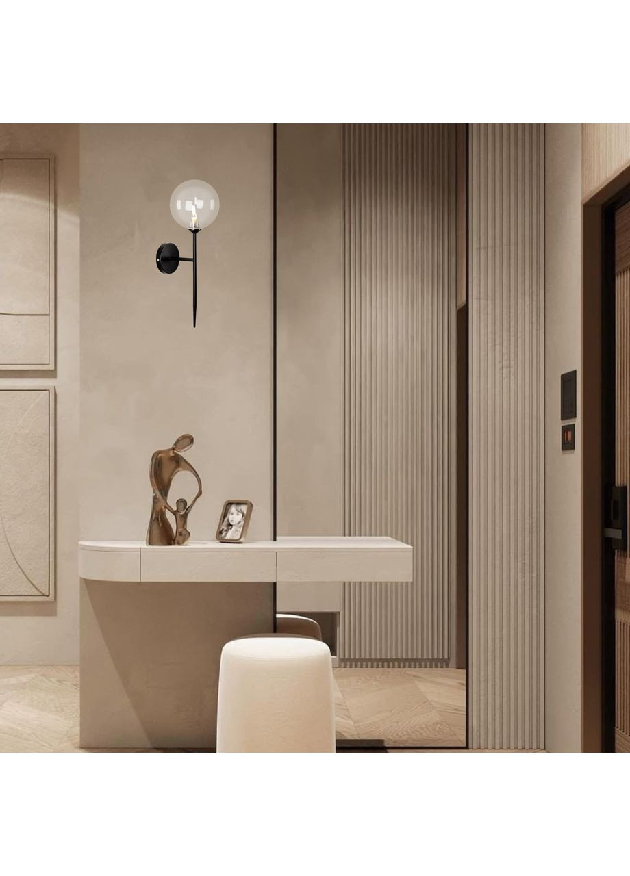 Черное современное бра на 1 лампу "Bulb" (99-W2502F-1(150) BK+CL) No Brand (370071000)