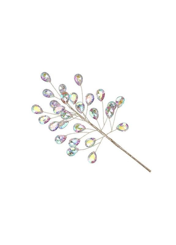 Гілка для декору 23,5 см Декоративна гілка з перламутровими кристалами для декорації No Brand (365748158)