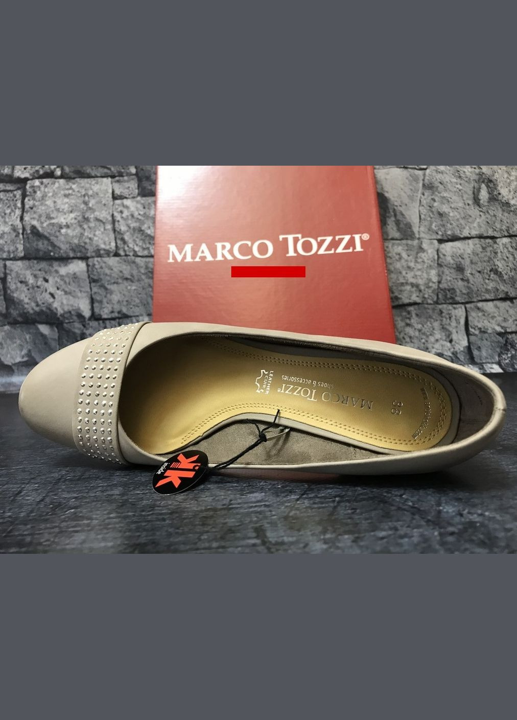 Marco Tozzi Женские кожаные туфли серого цвета ТМ серый з натуральная кожа, — демисезон (338228763)