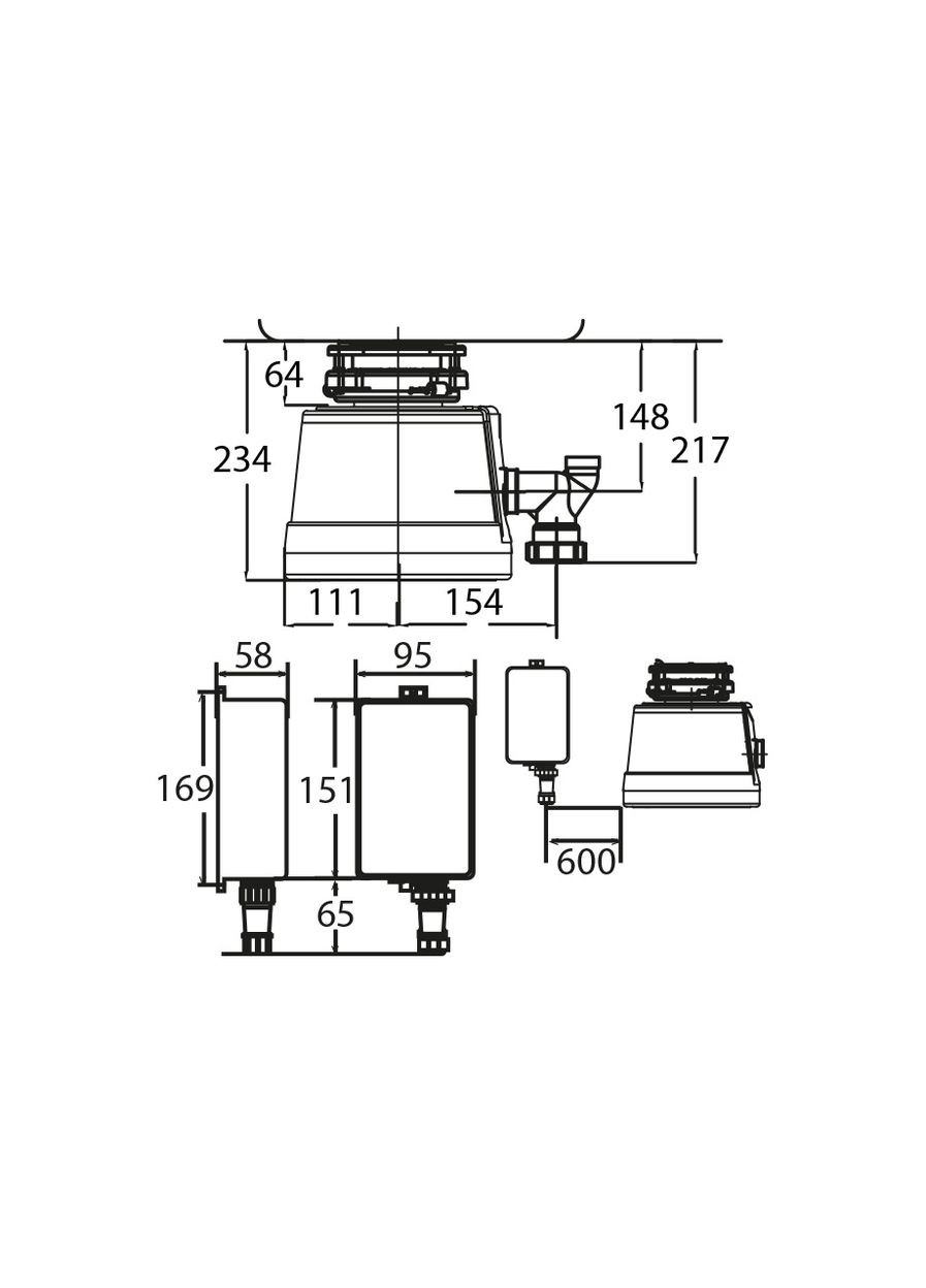 Подрібнювач харчових відходів STATUS NEXT 300 Compact Nett (349512625)