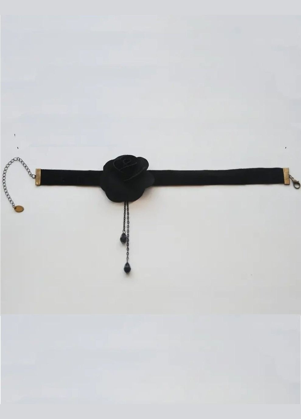 Черная борхотка чокер ожерелье с цветком и цепями, 2411 No Brand (345627688)