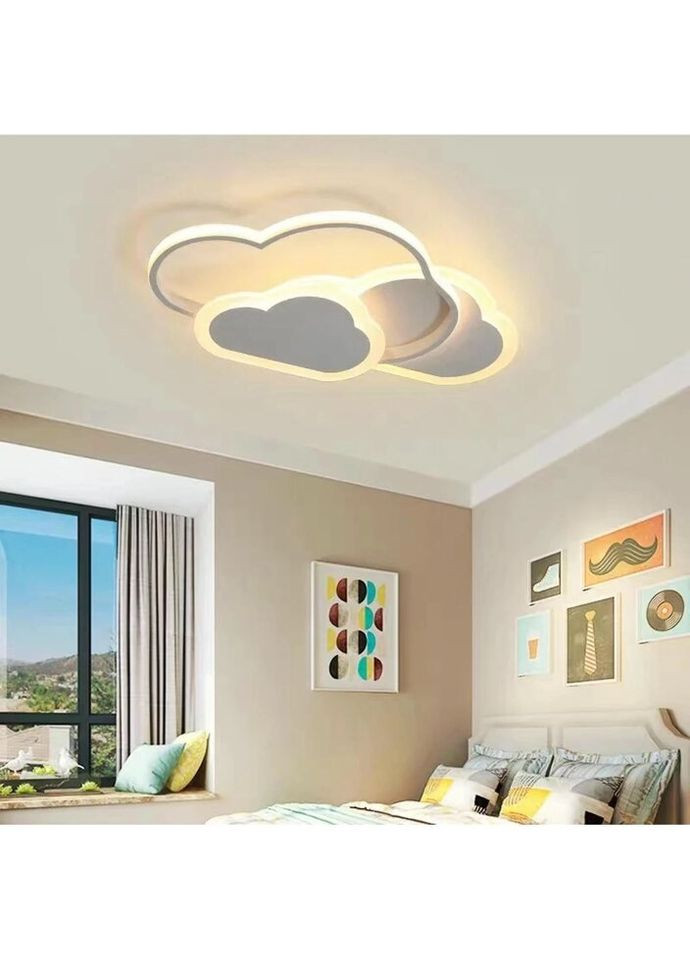 Люстра светодиодная потолочная LED светильник для квартиры на потолок лэд 27322 Белый 6х32х55 см. Sunnysky (324396706)