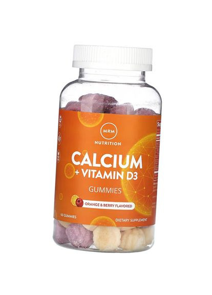 Кальций с Витамином Д3, Calcium + Vitamin D3 Gummies, 60таб Апельсинягода (36122006) MRM (293253826)
