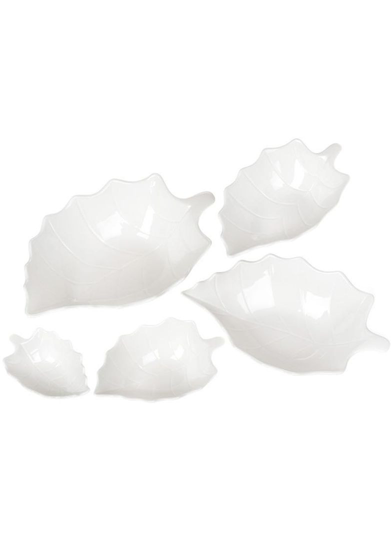 Набор 4 фарфоровых пиал "White City Лист" 200мл, белый фарфор Bona (330019218)