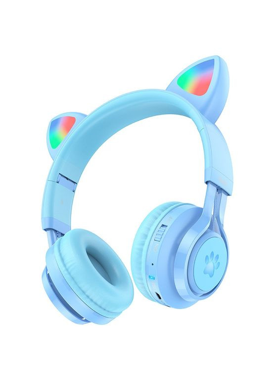 Беспроводные детские наушники с кошачьими ушками с подсветкой W39 Hoco (335834416)