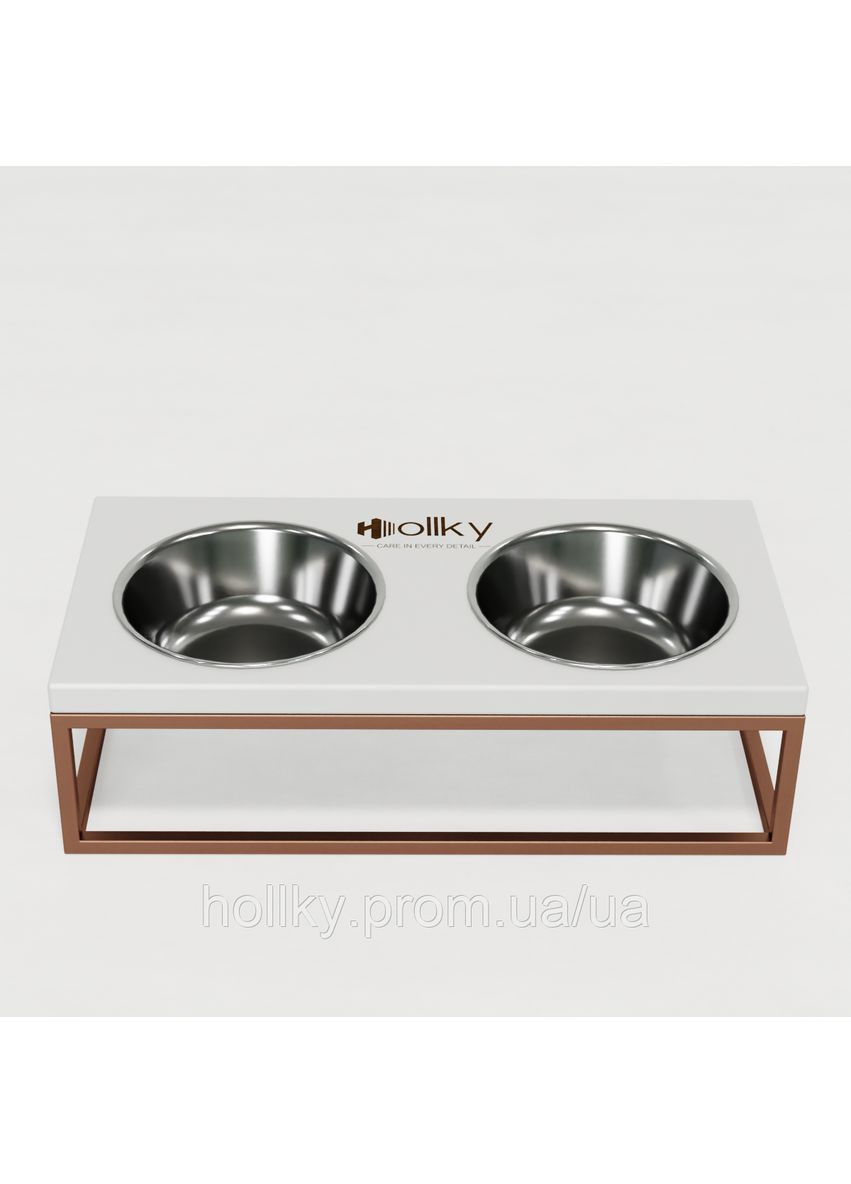 Миски на подставке для средних собак и больших кошек Base M (2×0,95 л) BM-422110-GLWH Hollky (365652706)