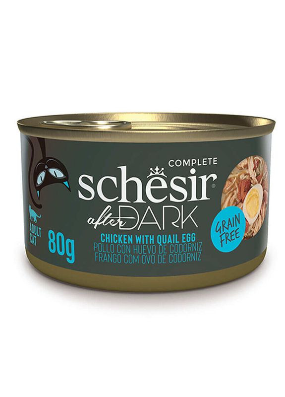 After Dark Chicken With Quail Egg - Консервированный корм с курицей и перепелиными яйцами для взрослых кошек - 80 г Schesir (365688923)