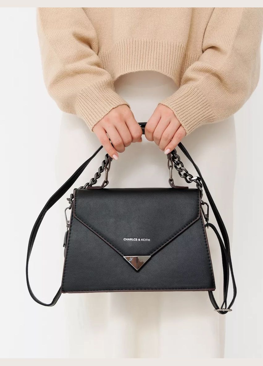 Жіноча сумка з ручкою крос-боді чорна No Brand (295903400)