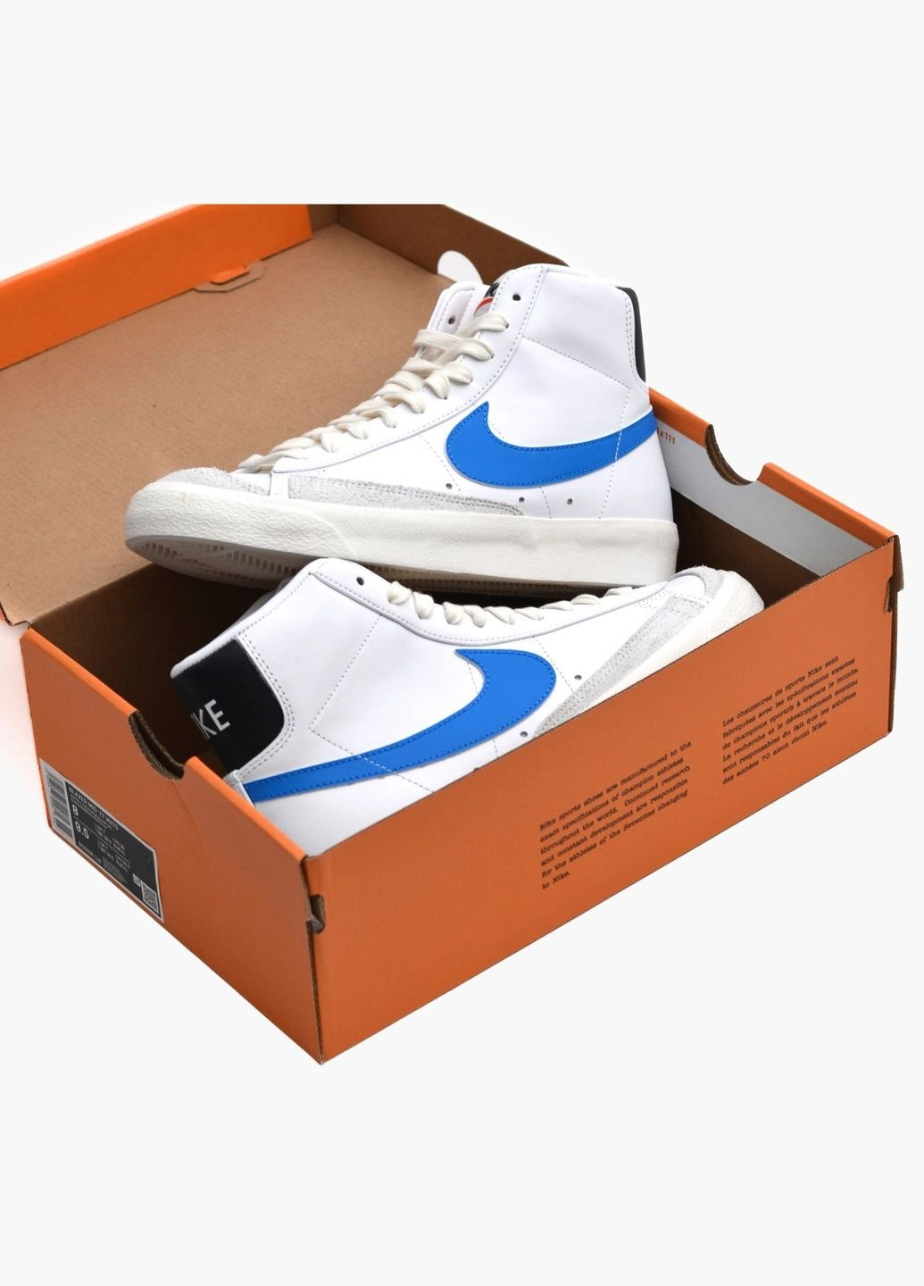 Белые кроссовки мужские blazer mid 77 vintage white/blue bq6806-118 Nike