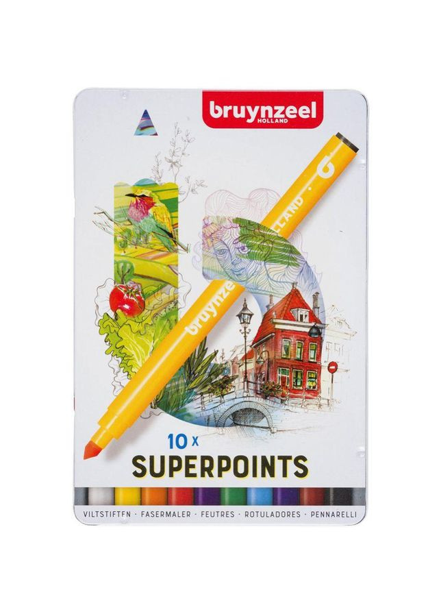 Набор цветных фломастеров EXPRESSION, 10шт, мет. корр., Bruynzeel (362578732)