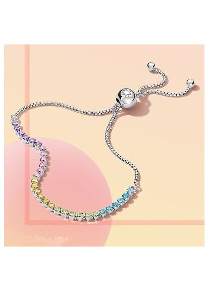 Серебряный браслет-слайдер Пандора "Сияющая нить" 590524PCZMX Kabluchka (355346446)