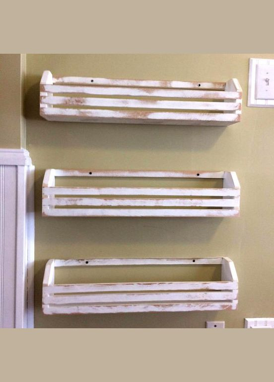 Настенная книжная полка из дерева Атлас 80 шебби (КПГ-800728) No Brand (328080944)