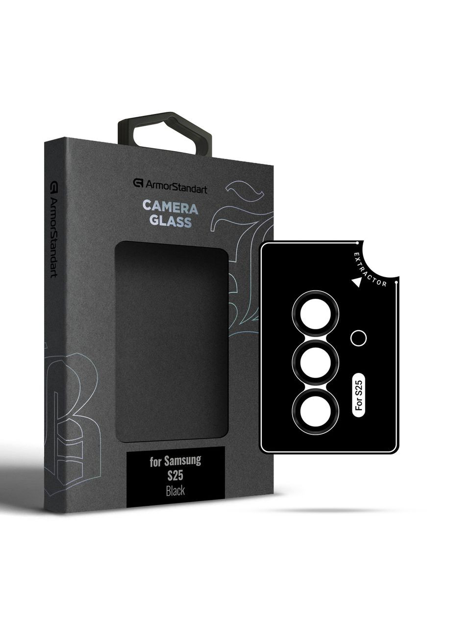 Защитное стекло для камери Supreme BI для Samsung S25 Black (ARM83218) PTR ArmorStandart (327887174)